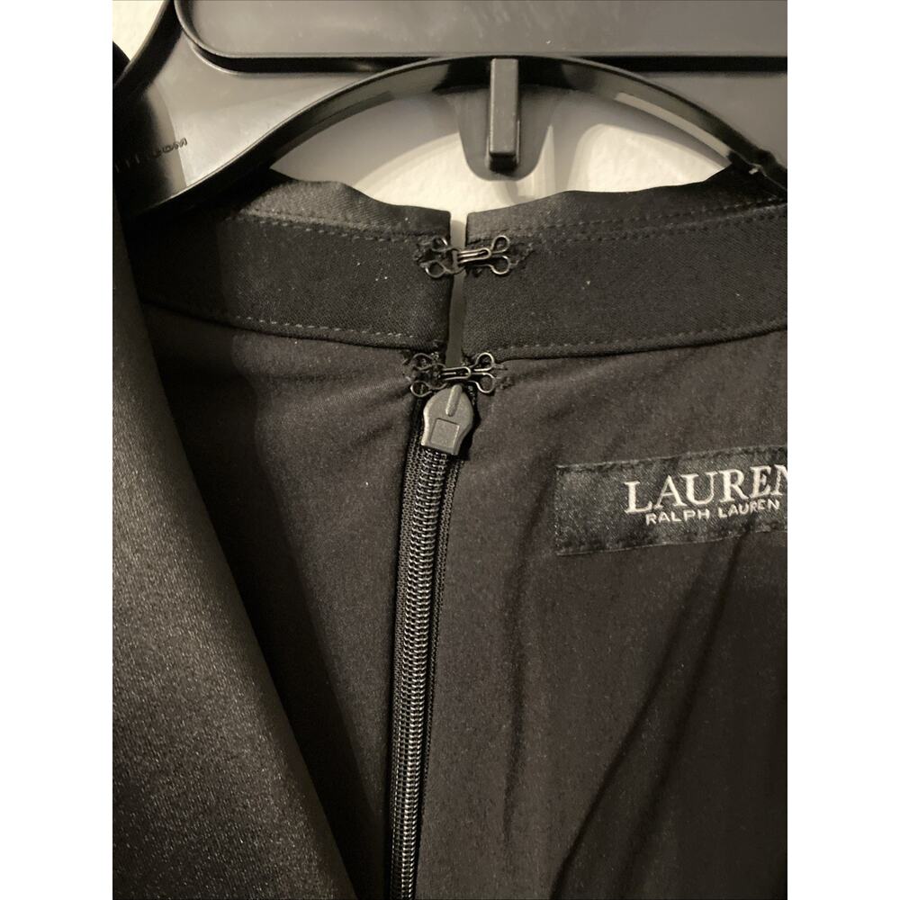 NWT Ralph Lauren Satin Crepe Black Tuxedo Maxi Dress US 14 $345 MSRP - Picture 7 of 9